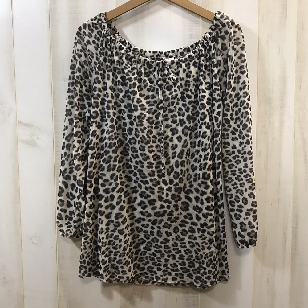 Sweet Pea Stacy Frati Gray Animal Print Peasant M